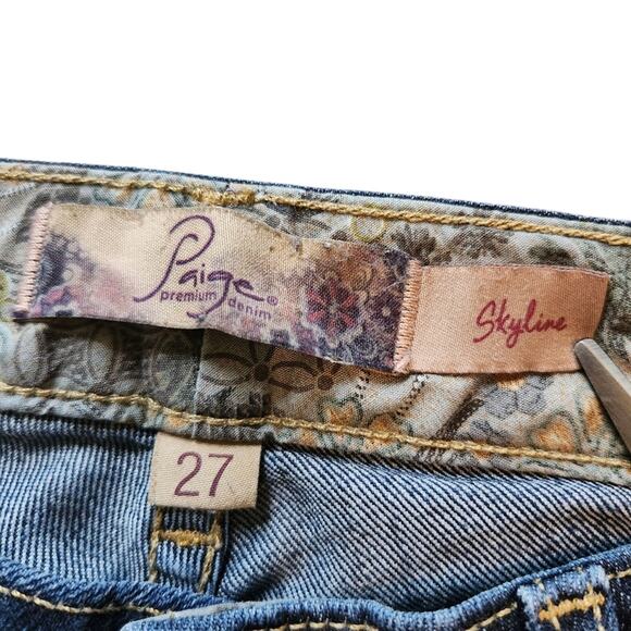 Paige Skyline Jeans dark wash distressed size 27 - Picture 4 of 6